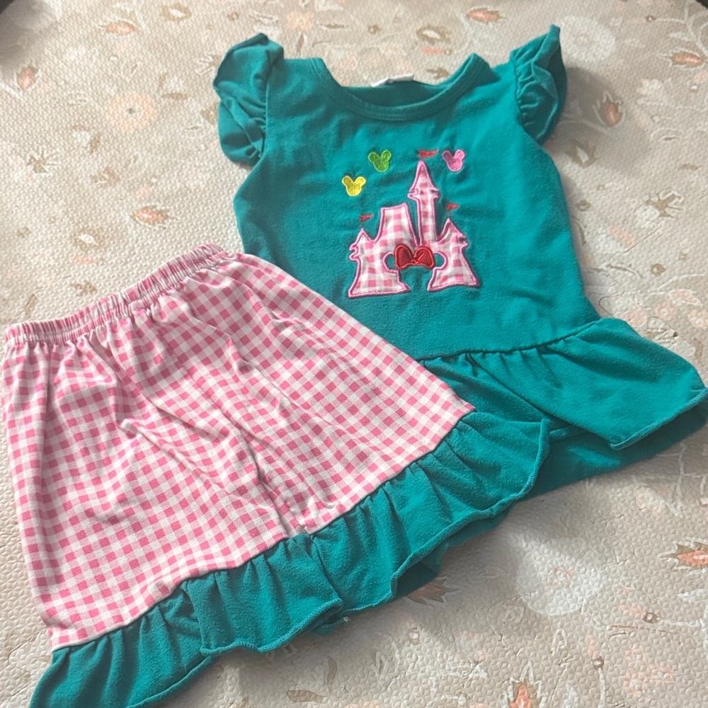 Kids Teal and Pink Castle Matching Set